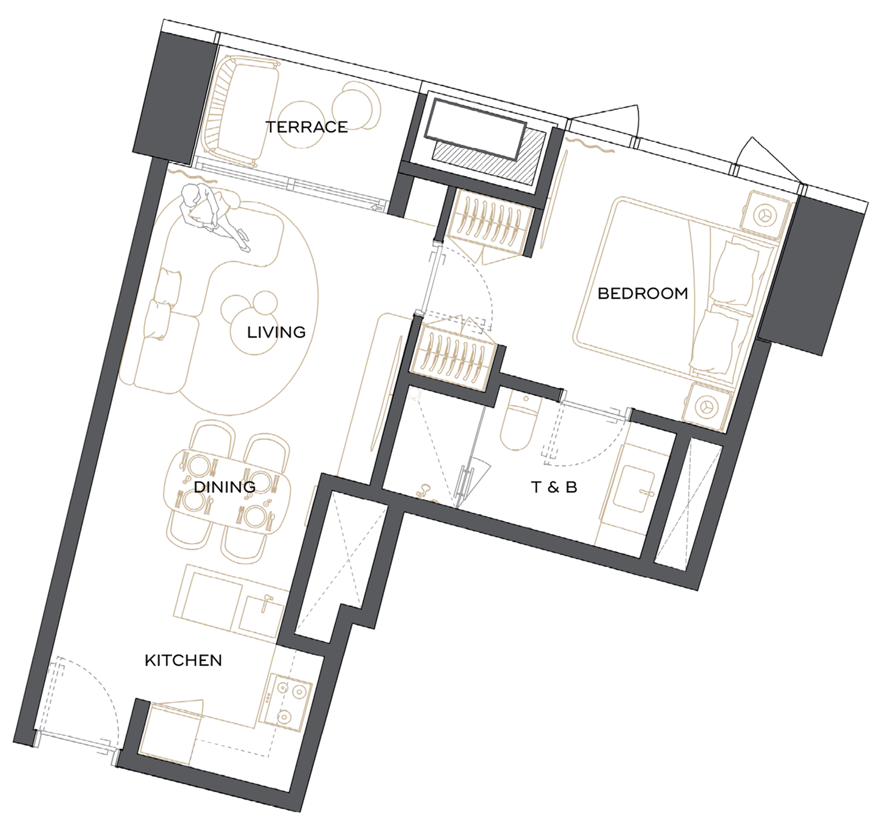 One Bedroom - Unit 02 & 15