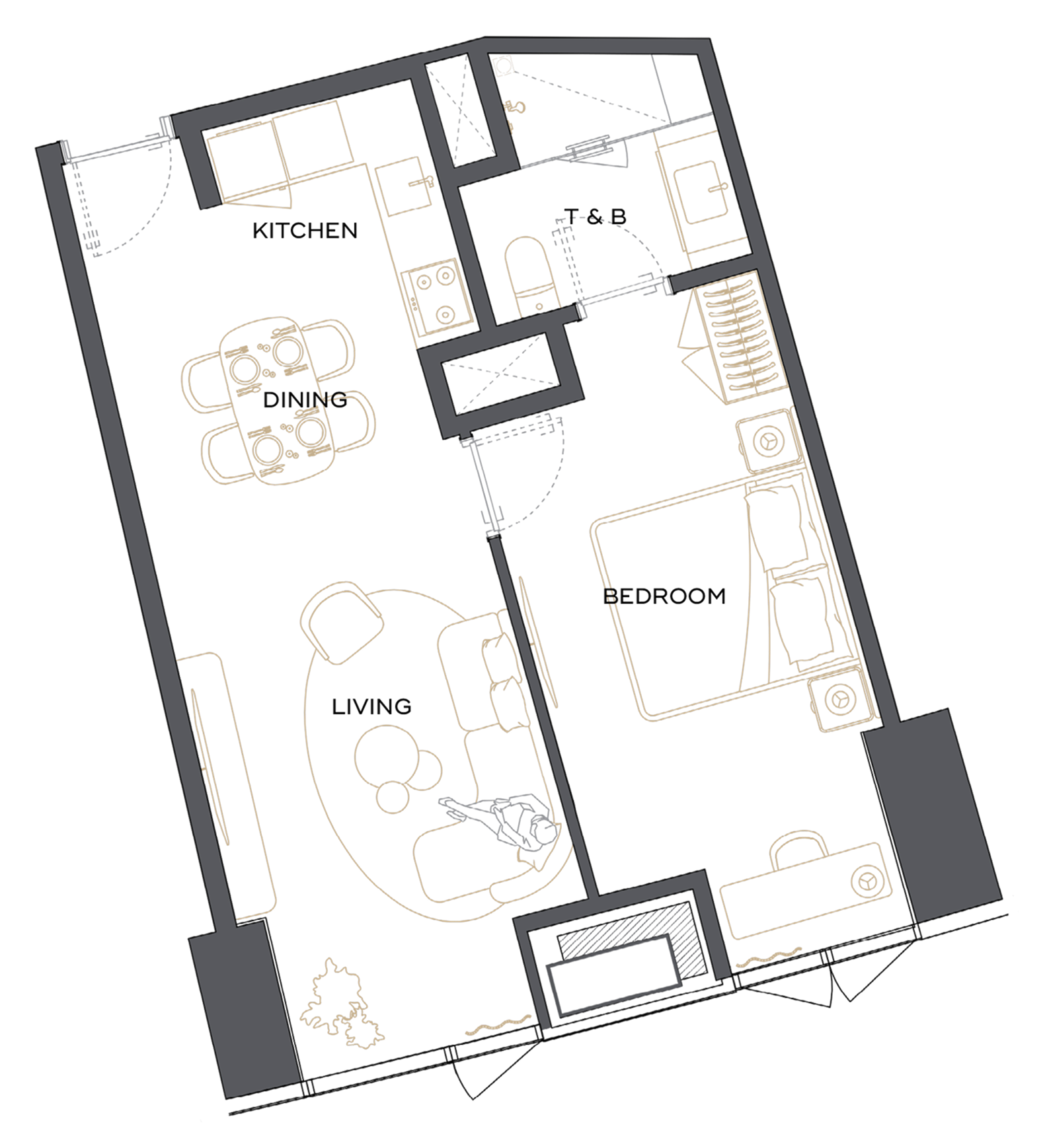 One Bedroom - Unit 18 & 31